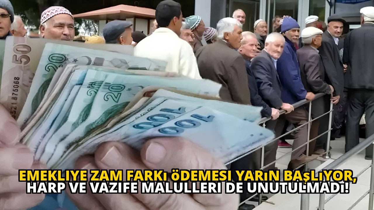 Emekliye zam farkı ödemesi yarın başlıyor, harp ve vazife malulleri de unutulmadı!