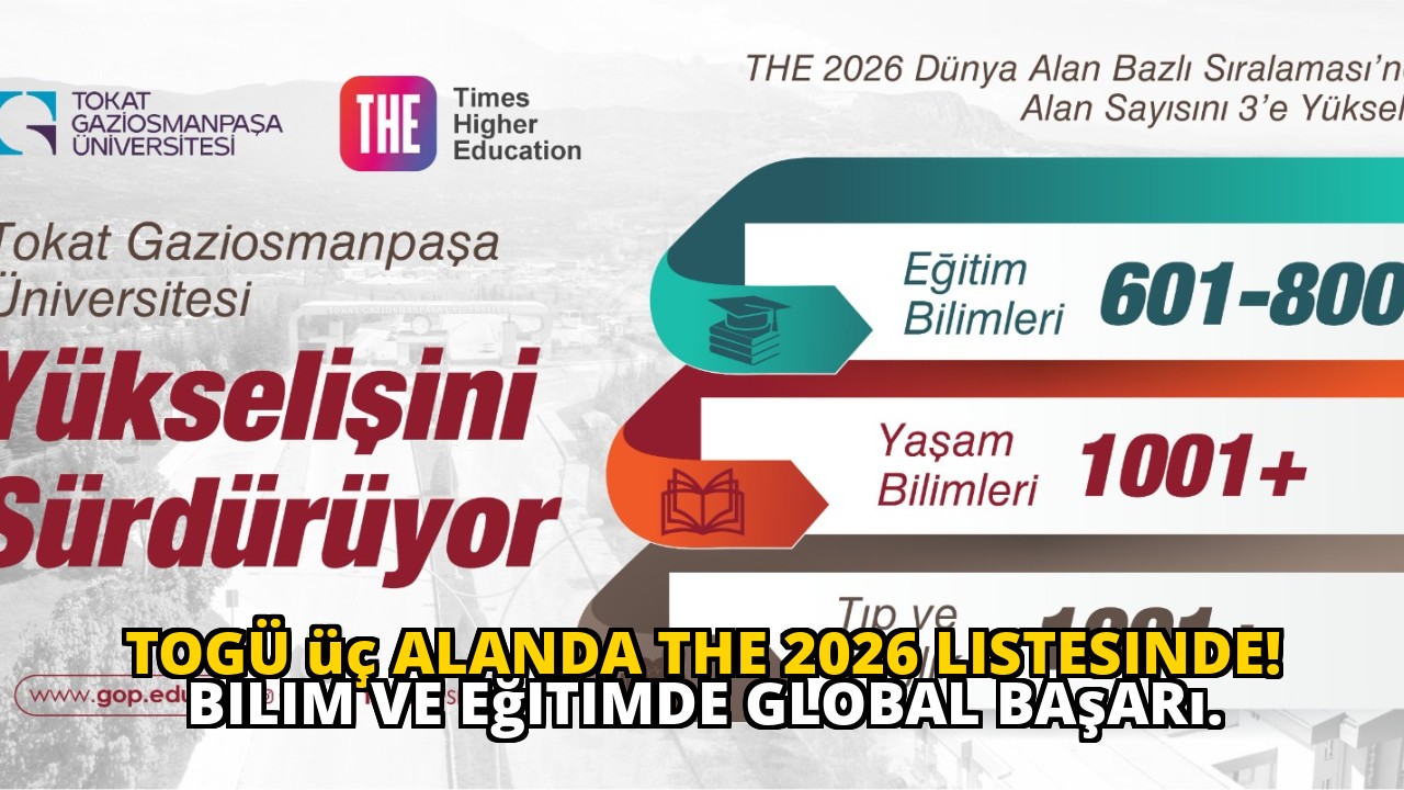 TOGÜ üç alanda THE 2026 listesinde! Bilim ve eğitimde global başarı.