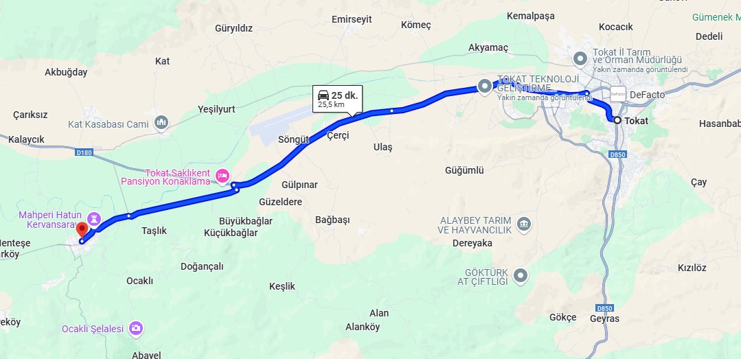 Tokat Pazar Arası Kaç Km