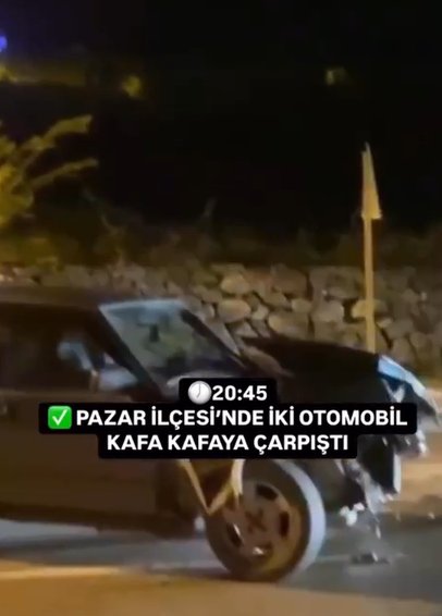 Tokat Pazar’da Korkutan Kaza! İki Otomobil Kafa Kafaya Çarpıştı