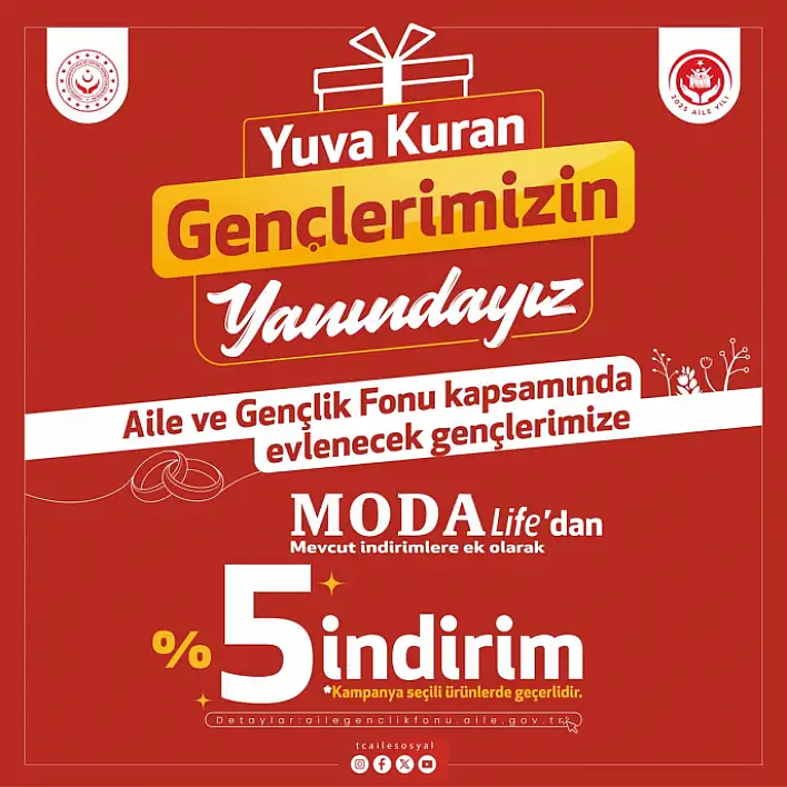 Moda Life'dan %5  İndirim