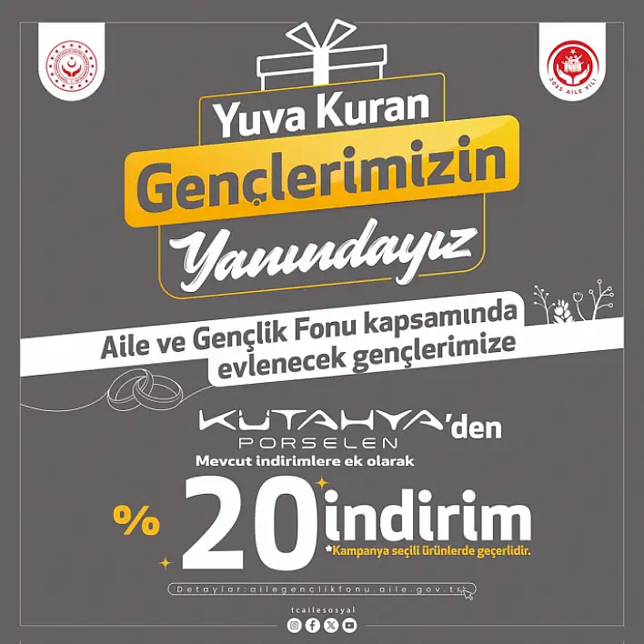 Kütahya Porselen'den %20 İndirim