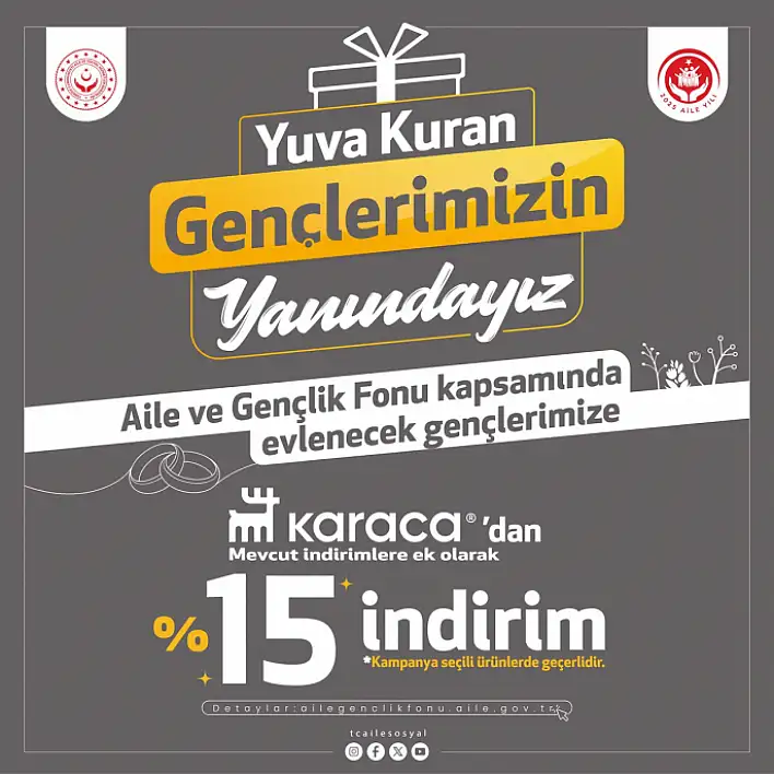 Karaca'dan %15 İndirim